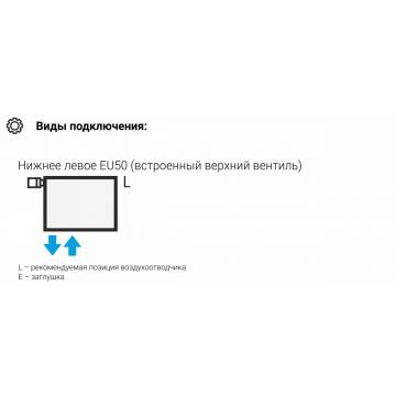 Радиатор однорядный коаксиальный Сунержа (Sunerga) Эстет-0 EU50 левый 1200х225 мм 5 секций 31-0320-1205