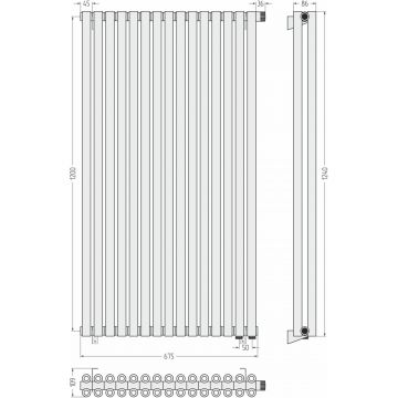 Радиатор двухрядный коаксиальный Сунержа Эстет-00 EU50 1200х675 мм 15 секций 00-0322-1215