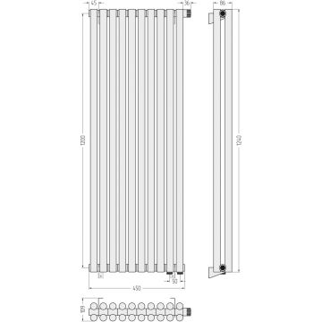 Радиатор двухрядный глухой Сунержа Эстет-11 EU50 1200х450 мм 10 секций 15-0312-1210