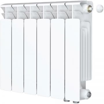 Радиатор биметаллический Rifar (Рифар) Base Ventil 350 BVR 6 секций вход и выход справа нижнее подключение белый RAL9016