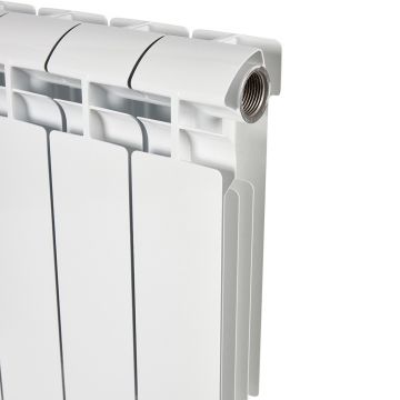 Радиатор алюминиевый Stout (Стаут) ALPHA 350 мм х 4 секции боковое подключение белый RAL 9016 (SRA-2310-035004)
