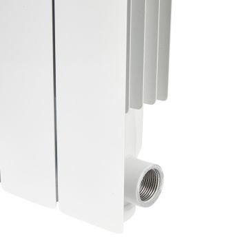 Радиатор алюминиевый Stout (Стаут) ALPHA 350 мм х 4 секции боковое подключение белый RAL 9016 (SRA-2310-035004)