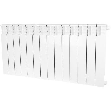 Радиатор биметаллический Stout (Стаут) Space 500 мм х 14 секций нижнее правое подключение RAL9016 (SRB-0320-050014)