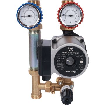 Насосная группа Stout (Стаут) с 3-х ходовым приводным смесителем 3/4 дюйма с насосом Grundfos UPSO 15-65 130 (SDG 0007 002002)