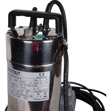 Насос дренажный Stout (Стаут) с режущим механизмом с поплавком корпус-чугун кабель 10 м 230V Q=150 л/мин H= 17 м (SPD-0004-211100)