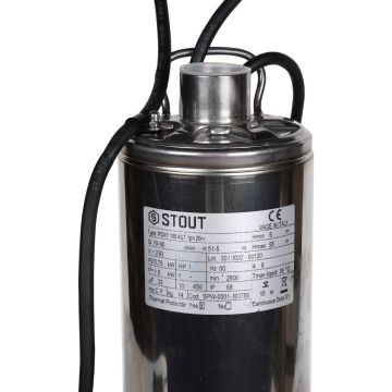 Насос колодезный Stout (Стаут) с поплавком кабель 20 м 230V Q=90 л/мин H=45 м (SPW-0001-200750)