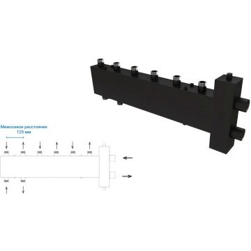 Коллектор распределительный Askon Комби Стандарт+ комбинированный гидрострелкой 32М/125/50/3+1