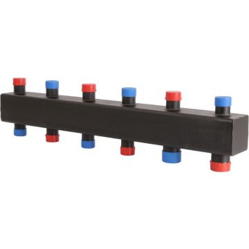 Стальной распределительный коллектор ROMMER (РОММЕР) 3(5) отопительных контура 1х1 1/4″ (RDG-0016-004035)