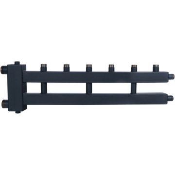 Стальной коллектор ROMMER (РОММЕР) (дублер рядный) с гидроразделителем на 3+1 контура до 60 кВт (RDG-0060-014034)