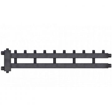 Стальной коллектор ROMMER (РОММЕР) (дублер рядный) с гидроразделителем на 4+1 контура до 60 кВт (RDG-0060-014045)