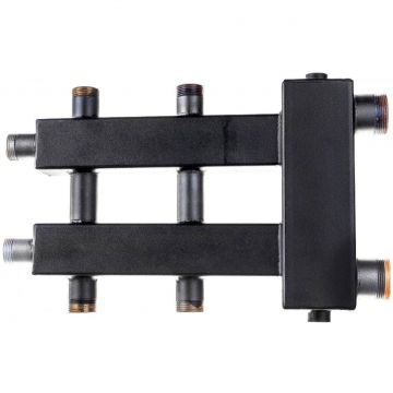 Стальной коллектор ROMMER (РОММЕР) (дублер компакт) с гидроразделителем на 1+1+1 контура до 60 кВт (RDG-0060-024013)