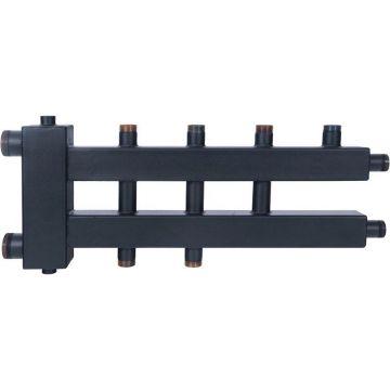 Стальной коллектор ROMMER (РОММЕР) (дублер компакт) с гидроразделителем на 2+1+1 контура до 60 кВт (RDG-0060-024024)