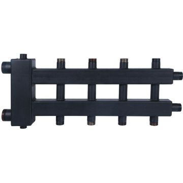 Стальной коллектор ROMMER (РОММЕР) (дублер компакт) с гидроразделителем на 2+2+1 контура до 60 кВт (RDG-0060-024025)