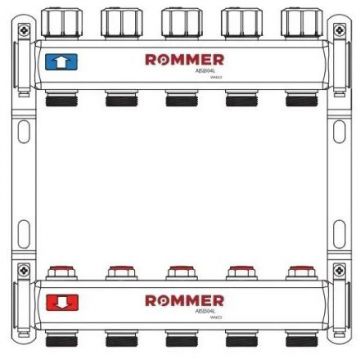 Коллектор ROMMER (РОММЕР) из нержавеющей стали без расходомеров 4 вых. (RMS-3200-000004)