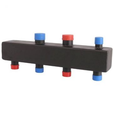 Стальной распределительный коллектор ROMMER (РОММЕР) 2 отопительных контура 1х1 1/4″ (RDG-0016-004002)