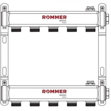 Коллектор ROMMER из нержавеющей стали для радиаторной разводки 2 вых. (RMS-4401-000002)