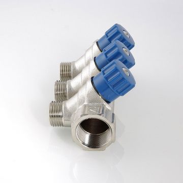 Коллектор Valtec (Вальтек) с регул. вентилями, 1″х2 вых. 1/2″ нар. (VTc.560.N.0602)