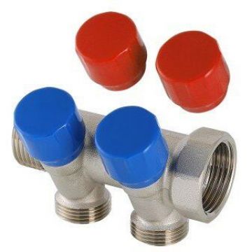 Коллектор Valtec (Вальтек) с регул. вентилями, 1″х4 вых. Евроконус 3/4 (VTc.560.NE.060504)