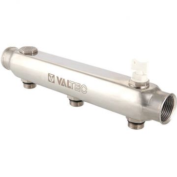 Коллектор Valtec из нерж. стали, с м-о расст вых. 100 мм, 1х 5 вых. 1/2 нар. (VTc.510.SS.060405)