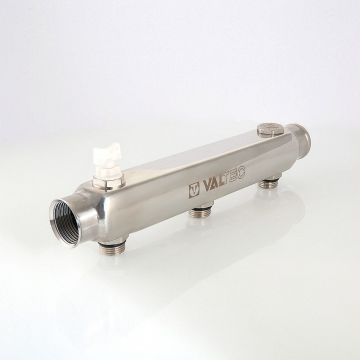 Коллектор Valtec из нерж. стали, с м-о расст вых. 100 мм, 1х 5 вых. 1/2 нар. (VTc.510.SS.060405)