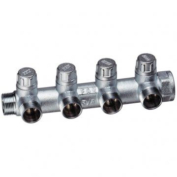 Запорный коллектор Far (Фар) 1″ ВР-НР с 4 отводами М24х19 FK 3906 C1