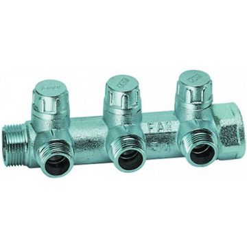 Запорный коллектор Far (Фар) 1″ ВР-НР с 3 отводами М24х19 FK 3900 C1