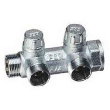 Запорный коллектор Far (Фар) 3/4″ НР-ВР с 2 отводами М24х19 FK 3875 C34