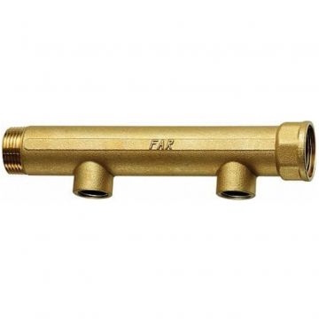 Коллектор Far (Фар) 1 1/2″ (ВР-НР) с 2 отводами 3/4″ ВР(межосевое 100 мм) FK 3611 11234