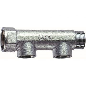 Коллектор Far (Фар) 1″ (ВР-НР) с 2 отводами 1/2″ ВР (межосевое 50 мм) FK 3600 1