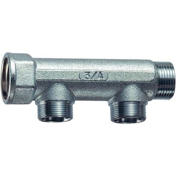 Коллектор Far (Фар) 1″ (ВР-НР) с 2 отводами 1/2″ НР (межосевое 50 мм) FK 3625 112