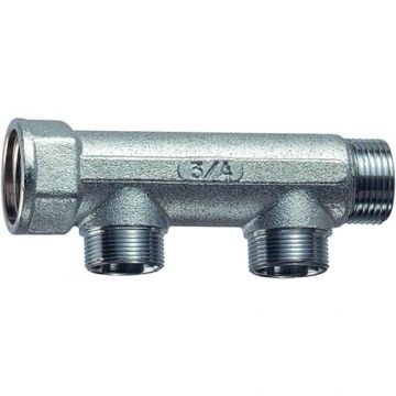 Коллектор Far (Фар) 1 1/4″ (ВР-НР) с 2 отводами 1/2″ НР (межосевое 50 мм) , под плоск.упл. FK 3625 11412TP