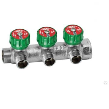 Коллектор проходной регулируемый Far (Фар) MultiFAR (FK 3850 C34) 3 выхода 3/4 х М24 х 19
