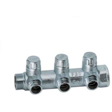 Запорный коллектор Far (Фар) 3/4″ (ВР-НР) с 3 отводами 1/2″ НР(EU) , (аналог FK 3879 341203) FK 3870 3412