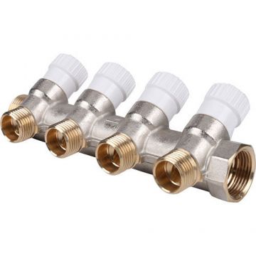 Коллектор распределительный Stout (Стаут) 1 на 4 отвода 1/2 дюйма плоское уплотнение (SMB 6852 011204)