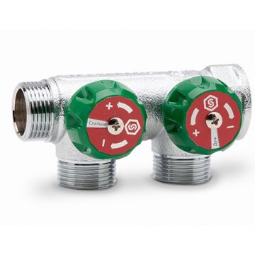 Коллектор регулирующий Stout (Стаут) 3/4 на 2 отвода 1/2 дюйма (SMB 6850 341202)