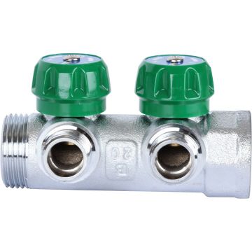 Коллектор регулирующий Stout (Стаут) 1 на 2 отвода 1/2 дюйма плоское уплотнение (SMB 6849 011202)