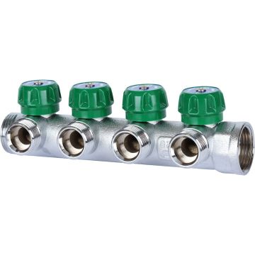 Коллектор регулирующий Stout (Стаут) 1 на 4 отвода 3/4 ЕК (SMB 6850 013404)