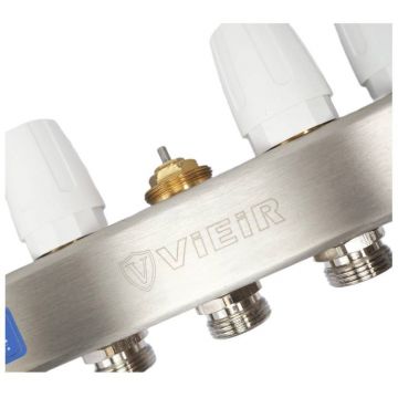 Коллекторная группа без кранов нержавеющая с расход. 1 x 3/4 10-вых. Vieir (Виеир) (VR113-10A)