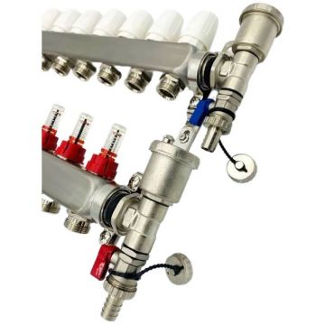 Коллекторная группа без кранов нержавеющая с расход. 1 x 3/4 10-вых. Vieir (Виеир) (VR113-10A)