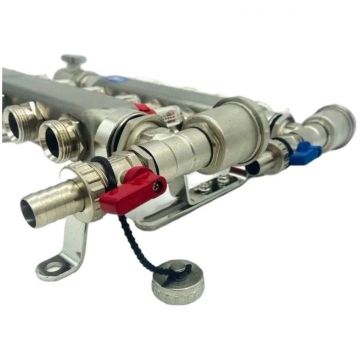 Коллекторная группа без кранов нержавеющая с расход. 1 x 3/4 10-вых. Vieir (Виеир) (VR113-10A)