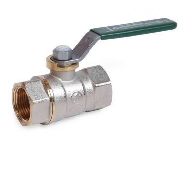Кран шаровой, Giacomini (Джакомини), со стандартным проходом, 3/4, с зеленой рычажной рукояткой, хромированный,для питьевой воды R250WX024