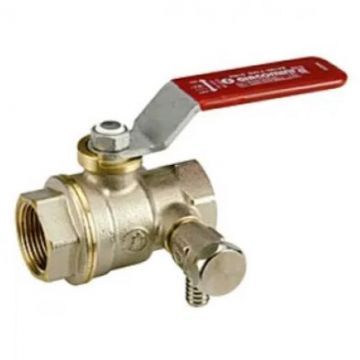 Кран шаровой, Giacomini (Джакомини) , DN 20, 3/4″, со сливом полнопроходной с шаром DADO, резьба внутренняя/внутренняя, никелированный R910SX004