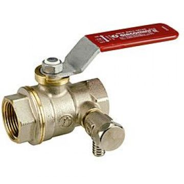 Кран шаровой, Giacomini (Джакомини) , DN 40, 1 1/2″, со сливом полнопроходной с шаром DADO, резьба внутренняя/внутренняя, никелированный R910SX007