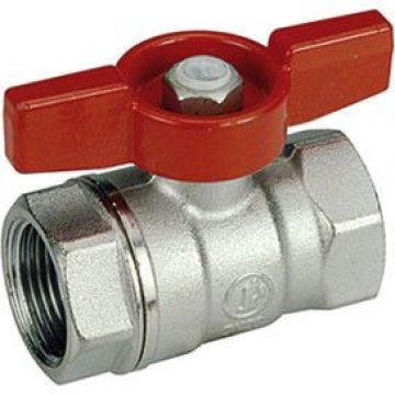 Кран шаровой, Giacomini (Джакомини) , R251D, стандартный проход, 3/4″, ВВ, ручка-бабочка красная, латунь, хромированный R251X004