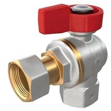 Кран шаровой, Giacomini (Джакомини) , 3/4″F x 3/4″гайка, угловой c вн. резьбой для котлов и счетчиков R781PX014