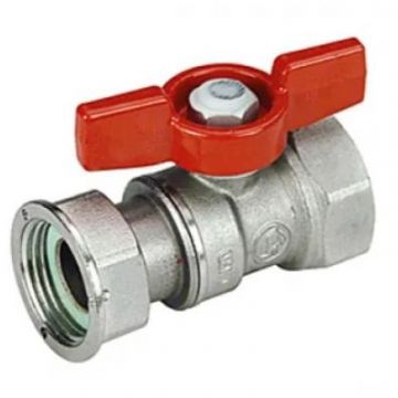 Кран шаровой, Giacomini (Джакомини) , 3/4″x1″с внутренней резьбой, с отводом с накидной гайкой для счетчиков, латунь R251PY005