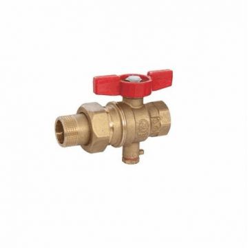 Кран шаровой, Giacomini (Джакомини) , для зонда, с отводом, 3/4″F x 3/4″M, ручка - бабочка красная R859TY005