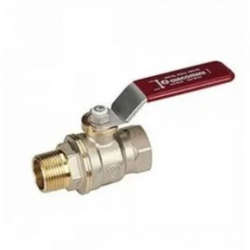 Кран шаровой, Giacomini (Джакомини) , полнопроходной DADO 1/4″ В-Н компактная модель, с красной дроссельной рукояткой, никелированный R914LX021