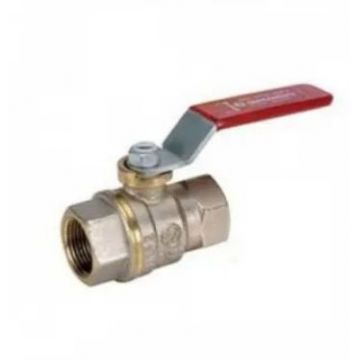 Кран шаровой, Giacomini (Джакомини) , полнопроходной DADO 3/4″ B-В, ручка-рычаг красный, никелированный R950X024