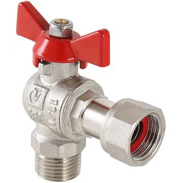 Кран шаровой Valtec (Вальтек) Base угловой с накидной гайкой 1″ вн.-нар. (VT.267.N.0606)